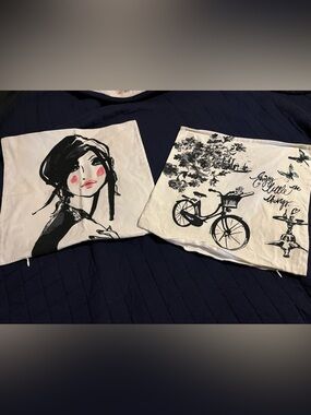 H&M ~Pillow Shams~ 2~ Cotton~ 16X16